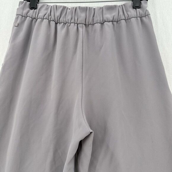Lululemon Pants Women 10 Noir Wide Leg Ankle High Rise Gray Belted Flowy Coastal - Picture 6 of 12